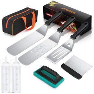 8-Piece Griddle Accessory Kit – Premium Stainless Steel Tools with Leak-Proof